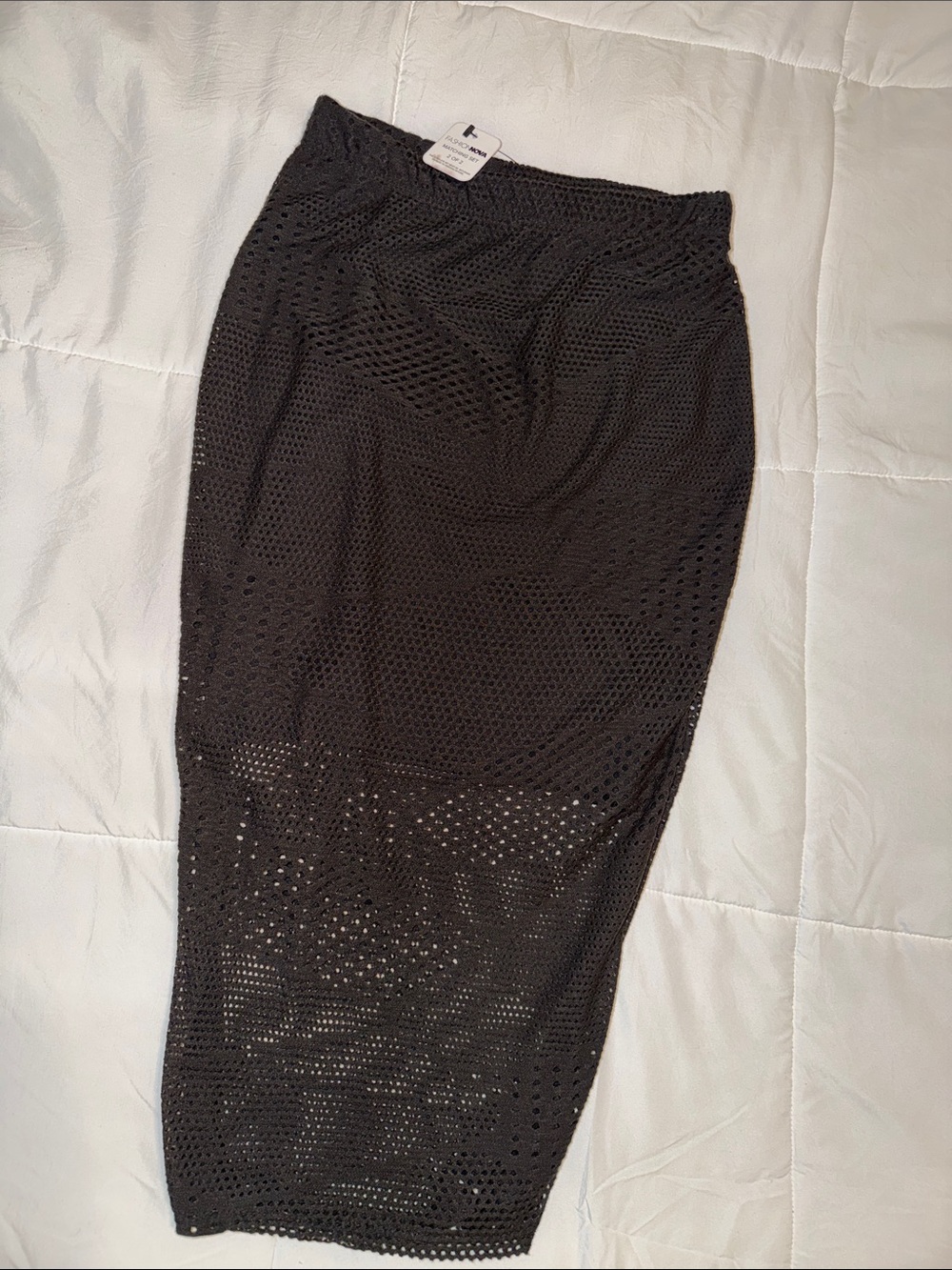 NWT Fashion Nova Black Crochet Knit Midi Skirt